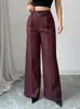 Pantalones de Traje Casual Elegantes de Trabajo para Mujer de Pierna Recta Sueltos de Cintura Alta, Novedad Otoño e Invierno 2025 Europeos y Americanos Transfronterizos