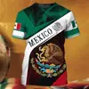 2023 código europeu transfronteiriço comércio exterior impressão digital 3D série de emblemas de escudo do México popular nicho camiseta de manga curta jersey