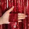 1X Cortina de Chuva com Franjas de Metal de 2m Decoração de Festa Parede de Fundo Arranjo de Cena de Casamento Aniversário Cortina de Porta Listrada Colorida