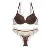 Conjunto de Lencería de Encaje Sexy e Interesante para Mujeres con Senos Pequeños, Push-Up y Aumento, Retracción Ajustable del Pecho, Conjunto de Sujetador Cómodo y sin Costuras