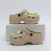 Zuecos geniales, elegantes, ligeros, transpirables, sencillos, casuales, de tacón alto para salir, medias pantuflas, nuevo modelo versátil para que los estudiantes los usen afuera