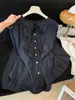 Camisa holgada de manga larga de encaje francés para mujer, nueva colección de otoño 2026, diseño único y hermoso, top de estilo nicho