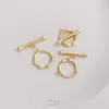 Ouro 14K Preenchido Cor Duradoura Irregular Multifacetado Redondo Moda Fecho Ot Acessórios de Acabamento Conector para Pulseira Colar DIY Feito à Mão
