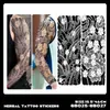 Pegatinas de Tatuaje Herbales de Brazo Completo Transfronterizas, Impermeables, de Larga Duración, No Reflectantes, Diseños de Tatuajes Realistas para Manos, Brazo de Flores, Brazo de Flor de Cerezo, Estilo Tradicional