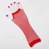 Guantes Largos de Red para Discoteca Verano Calados Elásticos Red Seca Guantes de Baile Sexy Guantes de Media Dedos para Mujer
