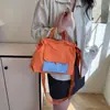 Bolso Nuevo de Lona Roja Estilo Coreano Estilo Perezoso Bolso de Hombro de Lona para Niñas de Gama Alta Casual Versátil Bolso de Hombro Portátil