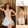 Vestido tipo camisola de encaje con retazos estilo francés y escote en V, con un delicado lazo, lujosa tela de satén y un diseño chic y cómodo, perfecto para relajarse en casa.. 416