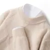 Nuevo Suéter de Lana Otoño/Invierno 2024 con Cuello Semi Alto, Suéter Grueso Holgado para Hombre, Prendas de Punto Juveniles, Suéter Base de Cachemira