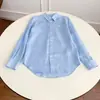 Top Bordado com Logo Raff Pony Feminino Primavera e Outono Fino Linho Branco Manga Longa Casual Solto Nicho Camisa Proteção Solar