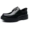 Zapatos formales de cuero para hombre, tipo mocasín, para primavera y otoño, transfronterizos, zapatos de negocios casuales, exportación, talla grande, plataforma, suela gruesa, mocasines