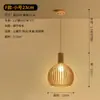 Lustre moderno de madeira maciça para sala de jantar e sala de estar estilo nórdico, lustre de madeira criativo estilo gaiola de pássaro, luminária de madeira de cabeça única estilo japonês