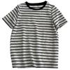 Camiseta de Manga Corta con Cuello Redondo y Bloques de Color de Rayas Blancas y Negras para Mujer, Primavera/Verano 2026, Top Holgado Casual Elegante, Camiseta Básica para Mujer
