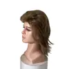 Peluca Dorada para Fiesta Estilo Años 80 para Hombres Europeos y Americanos, Accesorio para Disfraz, Peluca Dorada para la Cabeza