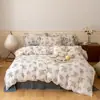 Conjunto de Cuatro Piezas de Algodón Tejido Estampado de Buena Calidad Conjunto de Algodón Tianzhu Algodón Puro Estilo Japonés Ropa de Cama de Algodón Puro Venta al por Mayor