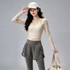 Conjunto de Yoga Duas Peças Feminino Elegante Modelador Sensação de Segunda Pele Secagem Rápida Profissional para Fitness Pilates Corrida Treino