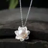 Colar de Prata de Lei S925 Atacado Elegante Lótus Pérola Design de Prata Esterlina Colar Estilo Coreano Fashionável Exquisito Joias de Prata