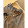 Pantalones Casuales de Gamuza Retro Marrones para Hombres y Mujeres 2026 Nuevos de Otoño e Invierno Pierna Recta Favorecedores Versátiles Pierna Ancha Pantalones Largos