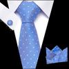 Corbata azul de tres piezas para hombre, corbata formal, suministro directo de fábrica, transfronterizo