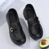 Zapatos de cuero cómodos para mujer con suela blanda, nuevos de otoño 2026, mocasines versátiles de estilo retro británico con tacón grueso, zapatos de vestir elegantes