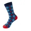 Meias Esportivas Masculinas Amazon Cross-Border de Cano Médio Outono e Inverno Casuais Coloridas Patchwork Hip-Hop Estilo Europeu e Americano