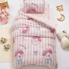 Juego de tres piezas de colcha de algodón para jardín de infantes Kuromi Juego de seis piezas de ropa de cama de algodón puro para siesta de bebé Funda de colcha para niños