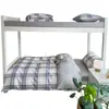 Conjunto de três peças xadrez para dormitório universitário, roupa de cama 100% algodão, estilo ins, lavável à máquina, inclui lençol de cima, capa de edredom e lençol de elástico