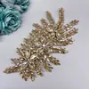 Acessórios de Cabelo para Noivas Europeias e Americanas Acessórios para Vestidos de Casamento Faixa de Cabeça Feita à Mão com Strass Joias para Festa de Casamento Dourado Champagne Dz012