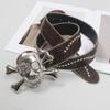 Cinturón de Calavera con Pedrería Estilo Y2k para Traje de Mujer Abrigo Abrigo Diseño de Nicho Estilo Europeo y Americano Sello de Cintura