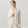 Nuevo Cárdigan de Punto de Cachemira Otoño e Invierno, Cuello Chal, Manga Larga, Holgado, Adelgazante, Elegante, Agradable para la Piel, Para Mujer, Para Viajar al Trabajo, Versátil