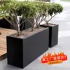 Jardinera exterior de acero inoxidable para terraza, jardinera cuadrada comercial, parterre rectangular, jardinera de hierro.