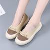 Sapatos Casuais Respiráveis Baixos para Mães Slip-on Solado Macio Antiderrapante Sapatos Planos Verão Novos Sapatos de Tecido Old Beijing para Mulheres