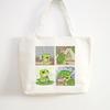Bolsa de lona verde en blanco, directa de fábrica, bolsa de algodón publicitaria, bolsa de compras de lona creativa