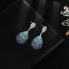 Pendientes de gota de agua degradado con diamantes exagerados transfronterizos para mujer, tachuelas para orejas, pendientes, joyería E660