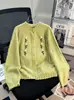 Cardigã de Tricô Feminino com Bordado, Macio e Suave, Adequado para Primavera e Outono, Casaco Suéter Solto e Casual