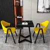 Mesa y sillas de reunión de estilo nórdico, moda italiana, lujo ligero; mesa de recepción y negociación de negocios de alta gama, mesa de ocio para patio