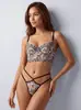 Lencería sexy europea y americana transfronteriza para mujer, conjunto de sujetador fino de encaje, minimiza los bustos grandes, proporciona soporte y previene la flacidez.