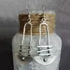 Pendientes Retro Trapezoidales de Plata Antigua de Venta Caliente Europea y Americana para Mujer Pendientes de Metal Martillado Transfronterizos Nuevos Joyería de Exportación