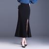 Falda Midi con Encaje y Cola de Pez para Mujer Primavera y Verano Nueva Cintura Alta Adelgazante Elegante Falda de un Paso para Cadera