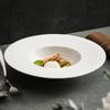 Sombrero de Paja con Patrón de Trigo Plato Vajilla de Cocina de Lujo Accesible Blanco Cerámica Ensaladera Plato para Pasta Restaurante Occidental Comercial