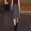 Falda Elegante de Cintura Alta, Moda Versátil, Longitud Media, Corte A, Para Viajar al Trabajo, Mujeres Elegantes, Cubre Caderas, Falda Adelgazante Mujeres Alta