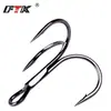 Anzuelos Triple Ancla Ftk Níquel Negro, 20 Piezas, Anzuelos de Pesca con Señuelo de Acero al Carbono de Tres Garras, Caja Blanca, Peces Gigantes, Venta al por Mayor Transfronteriza