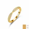 Anel de prata de lei S925 com moissanita, anel de banda, anel secundário, todo em prata 925 com moissanita, anel fechado cross-border, feminino, em estoque, atacado