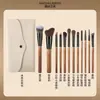 Cangzhou mais vendido conjunto de 14 pincéis de maquiagem, pincel para blush de pelo animal, pincel para pó solto, ferramentas de beleza com cerdas macias, direto da fábrica