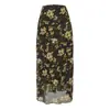 Falda Larga Floral Estilo Francés Ajustada a la Cadera para Mujer, Novedad Verano 2026 Cintura Alta Moda Retro Fluida