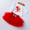 Roupas de Aniversário Coloridas de Manga Longa para Meninas de 0-2 Anos, Novo Traje de Saia Colorida de Quatro Camadas, Lançamento de Primavera e Verão Transfronteiriço