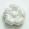 Uv alta qualidade transparente cor sólida creme flor contas furo reto com furo corrente para celular chaveiro material acessórios de joia