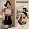 Lingerie Sexy com Estampa de Leopardo Decotada Vestido Sexy de Renda Puro Desejo Modelador de Corpo Cobre o Quadril Estilo Abstinência Roupa Feminina Plus Size