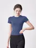 Tops de Yoga para Mulheres, Roupas para Esportes de Corrida ao Ar Livre e Fitness, Roupas Respiráveis de Secagem Rápida, Tops de Yoga Emagrecedores, Roupas de Corrida de Manga Curta