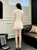 Conjunto de Moda Estilo Chanel para Mujer Verano 2026, Elegante y Juvenil, Lujo Ligero, Elegante, Hermoso Conjunto de Dos Piezas con Top de Manga Corta y Falda Corta