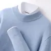 Suéter Premium de Cachemir con Cuello Medio para Hombre, Corte Holgado, Nuevo Estilo Otoño e Invierno 2026, Suéter Básico Casual de Punto de Lana